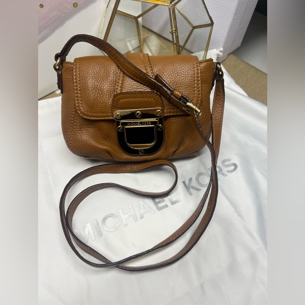Michael Kors Brown Leather Crossbody Bag